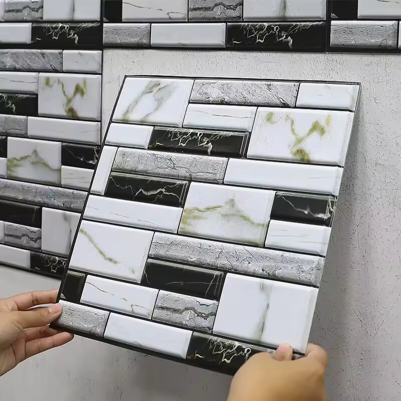 Home Bathroom Wall Tiles - 5/10 stuks zelfklevende tegelmuursticker woondecoratie 3D