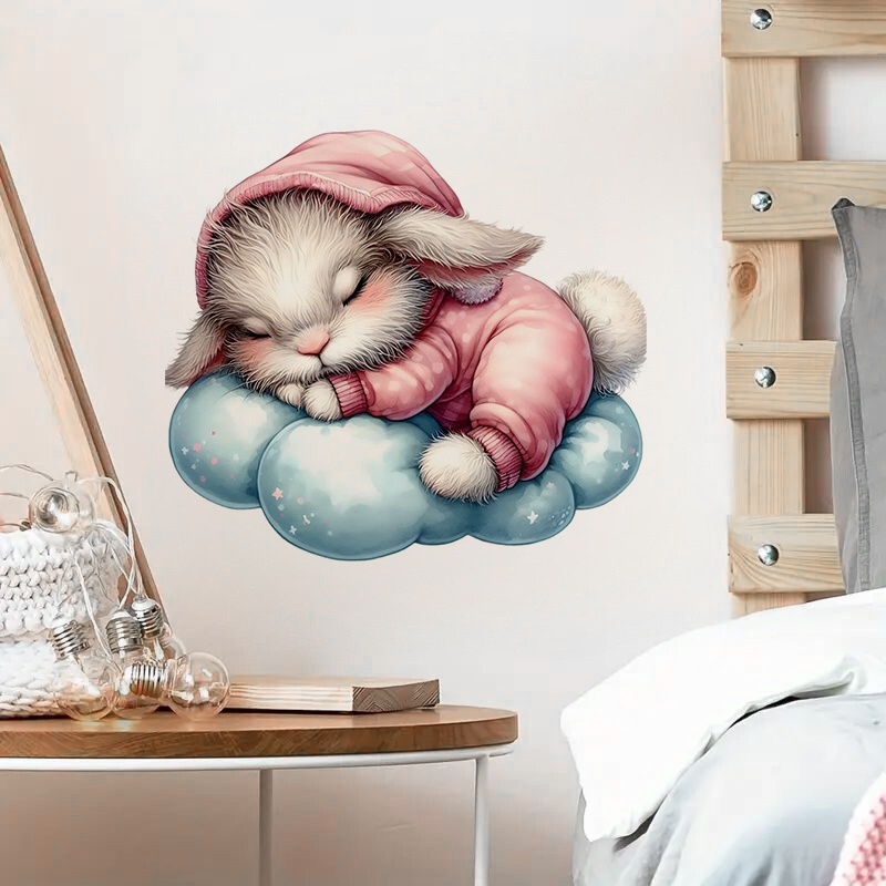 Home Bathroom Wall Tiles - Leuke Sleepy Bunny sticker, waterdichte huis