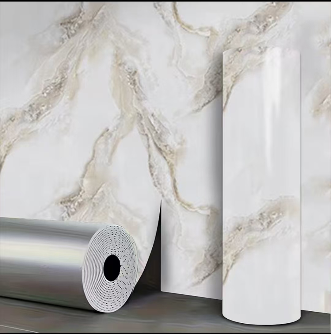 Home Bathroom Wall Tiles - Verdikte zelfklevende tegelsticker PVC marmeren muursticker