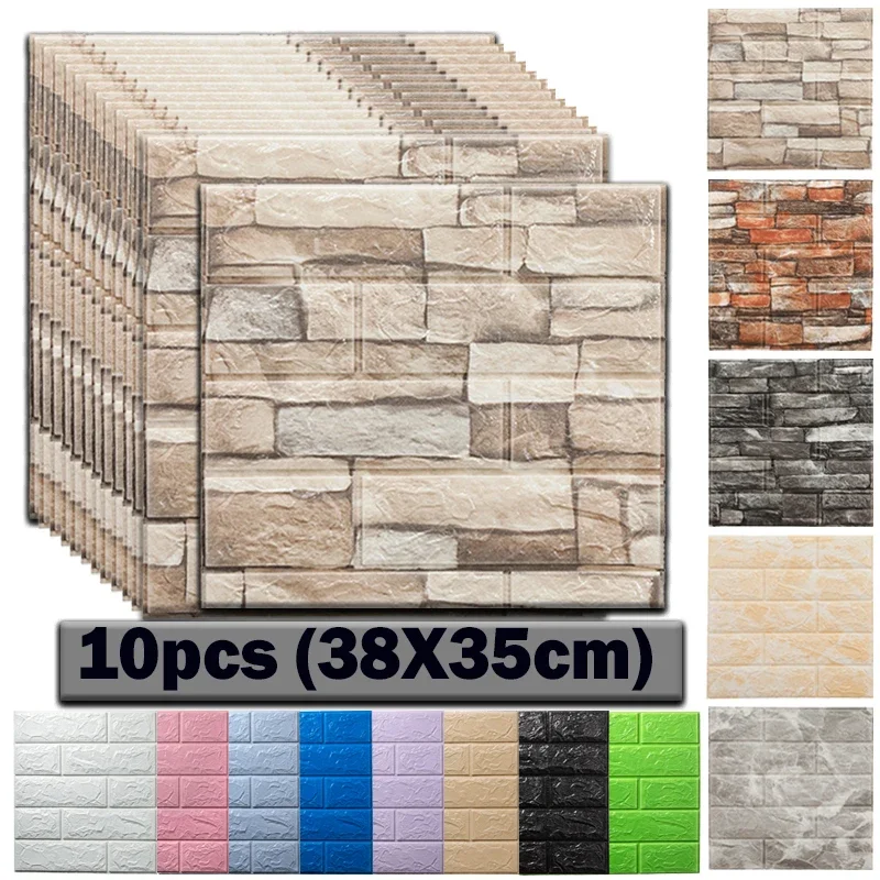 Home Bathroom Wall Tiles - 3d Foam Muurstickers Zelfklevend Behang Paneel
