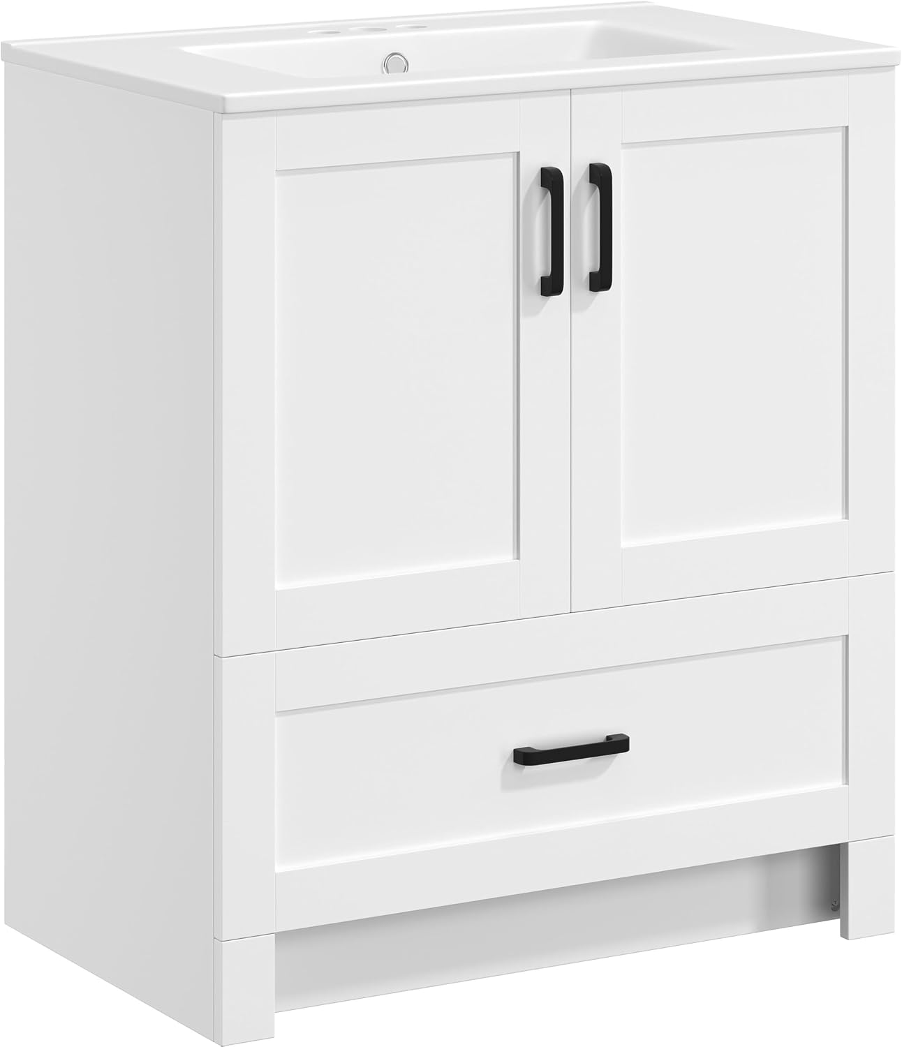 Home Bathroom Door - 30 inch badkamermeubel met keramische wastafel,