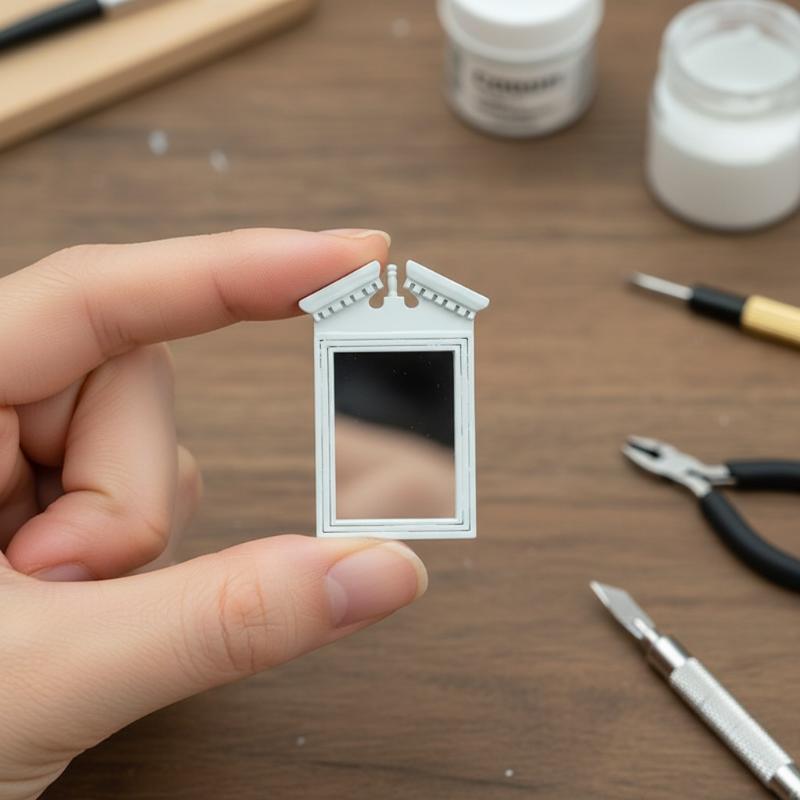 Home Bathroom Scales - Witte spiegel poppenhuis badkamermodel simulatie schaal