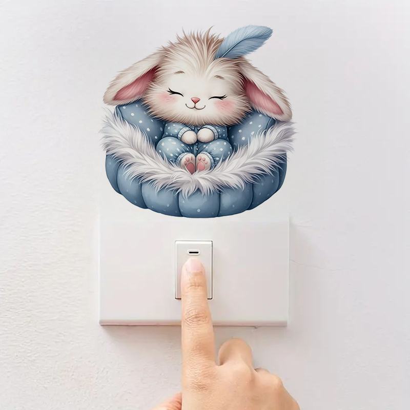Leuke Sleepy Bunny sticker, wa - Home Bathroom Wall Tiles recensie en prijs