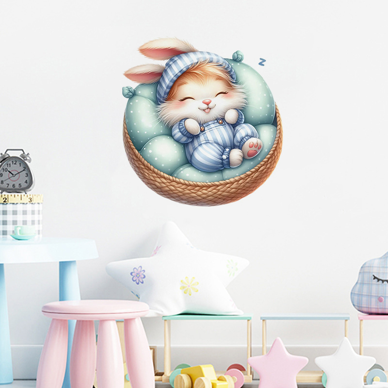 Leuke Sleepy Bunny sticker, wa - Home Bathroom Wall Tiles recensie en prijs