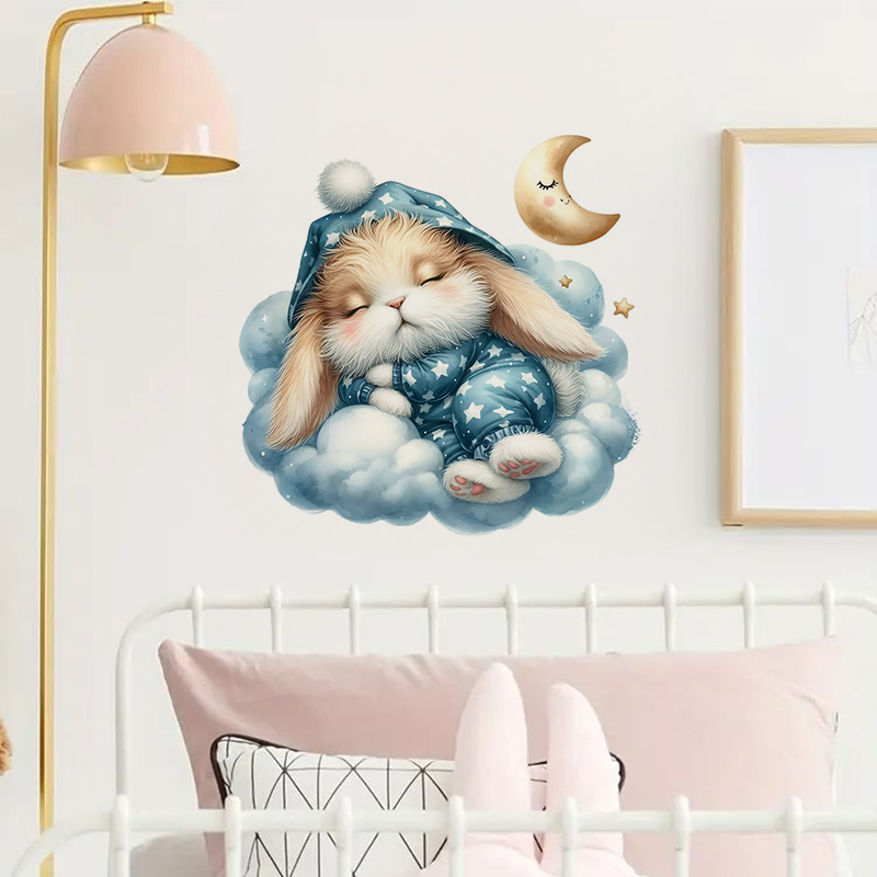 Leuke Sleepy Bunny sticker, wa - Home Bathroom Wall Tiles recensie en prijs