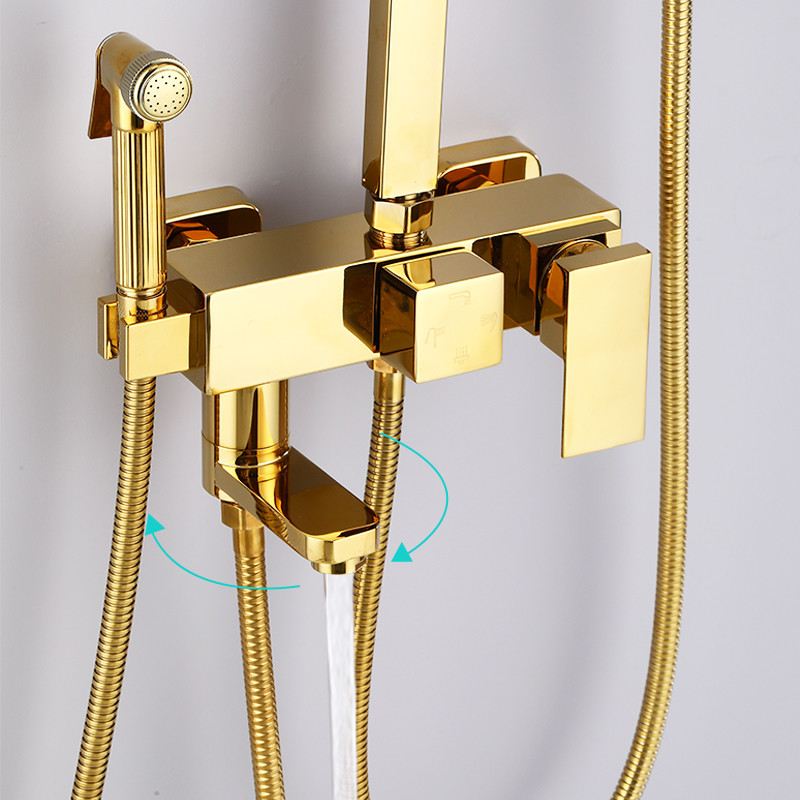 Gouden badkamer doucheset roes - Home Bathroom Renovation recensie en prijs